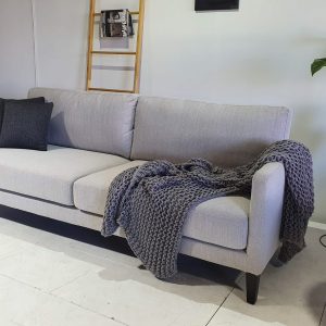 3 Seater Grey Fabric Sofa on Clearance | Mentone Furniture Clearance Center