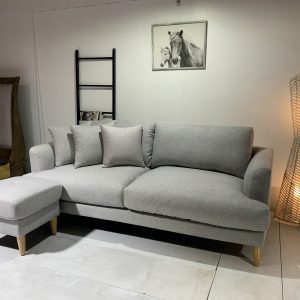3 Seater Duck Feather Sofa with Ottoman on Clearance | Mentone Furniture Clearance Center