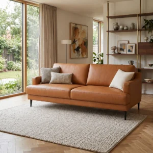 Sandra Tan Leather Sofa | Premium Genuine Leather Couch Melbourne
