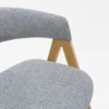 Nicole - Dining Chair – Natural Wooden Legs and Grey Fabric – view 5