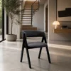 Nicole - Dining Chair – Black Wooden and Fabric