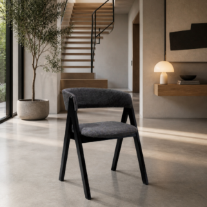 Nicole -  Dining Chair – Black Wooden and Fabric