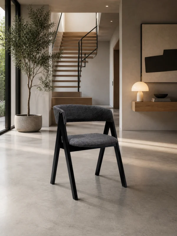 Nicole - Dining Chair – Black Wooden and Fabric