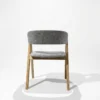 Nicole - Dining Chair – Natural Wooden Legs and Grey Fabric – view 4
