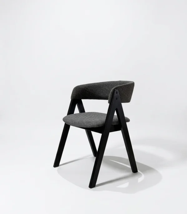 Nicole - Dining Chair – Black Wooden and Fabric – view 2