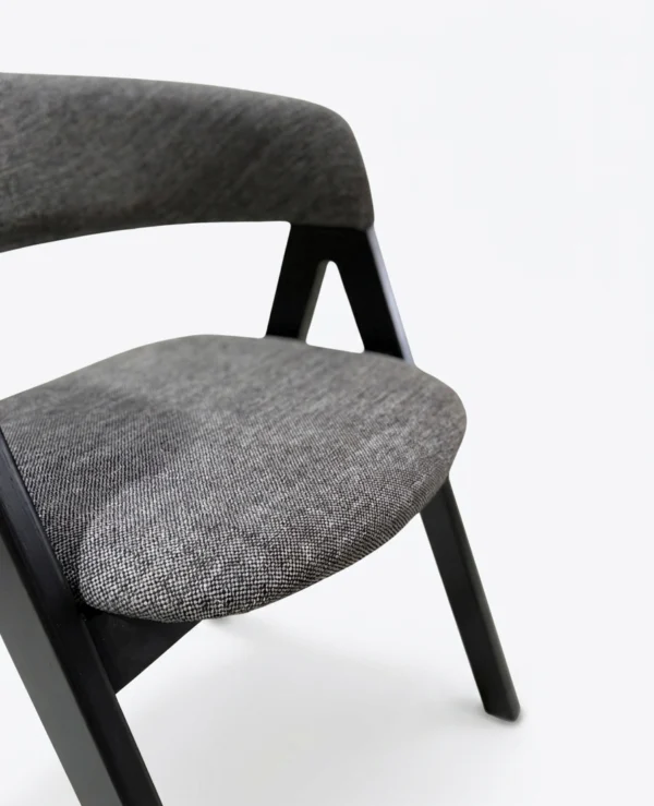 Nicole - Dining Chair – Black Wooden and Fabric – view 4