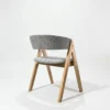 Nicole - Dining Chair – Natural Wooden Legs and Grey Fabric – view 3