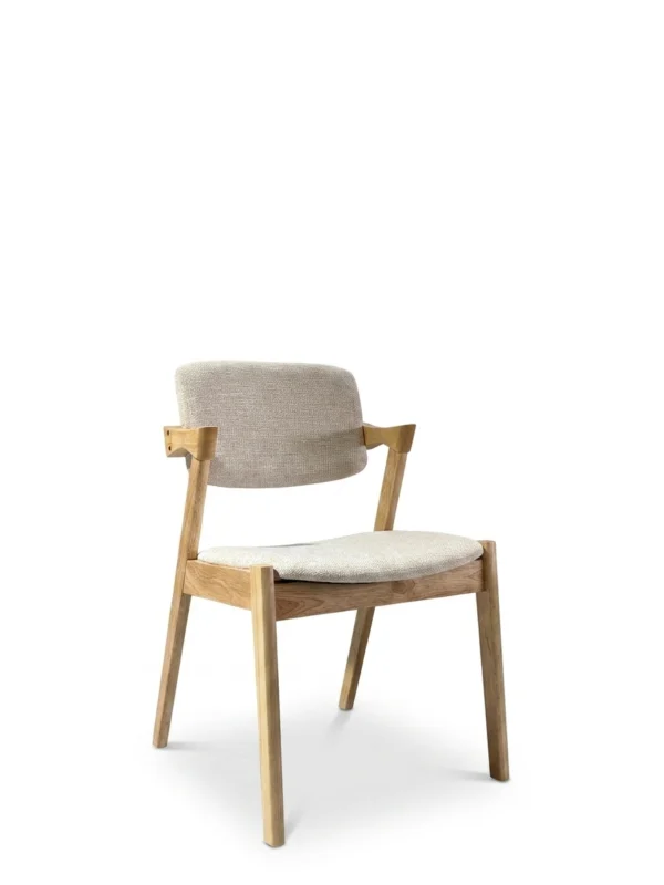 Ash Dining Chair Beige Fabric & Natural Timber Legs | Dining Chairs Melbourne