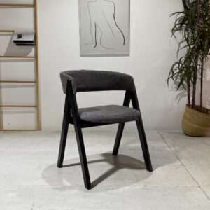 Nicole -  Dining Chair – Full Black Wooden and Fabric