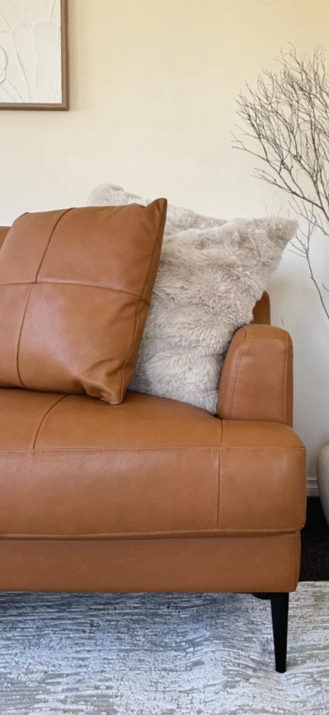 Sandra Tan Leather Sofa | Premium Genuine Leather Couch Melbourne