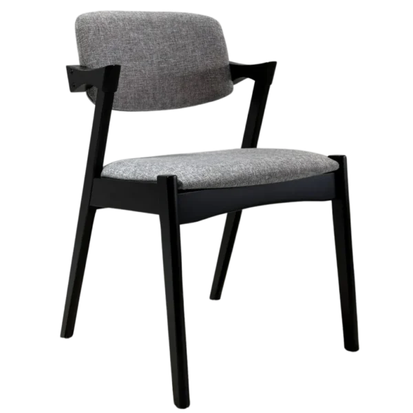 Ash - Dining Chairs | Fabric Grey With Black Legs