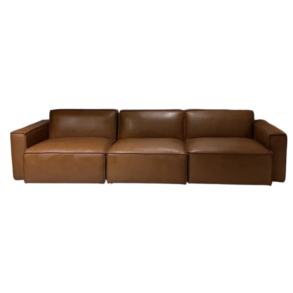 Kito 4 Seater Leather Sofa | Cognac