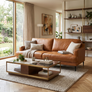 Sandra - Leather Sofa | Tan