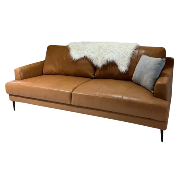 Sandra 3 Seater Leather Sofa | Tan