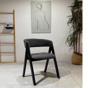 Nicole -  Dining Chair – Black Wooden and Fabric