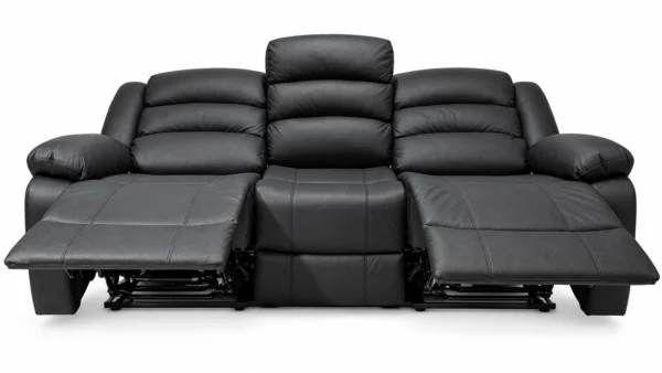 Electric Crystal Recliner Set - 3 Seater with 2 Single Seaters, Black – view 5