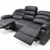 Electric Crystal Recliner Set - 3 Seater with 2 Single Seaters, Black – view 4