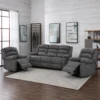 Electric Crystal Recliner Set – 3 Seater and 2 Single Seaters | Charcoal