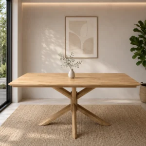 Ryan Rectangular Dining Table Natural Wooden Legs | Criss Cross Legs | 6 to 8 Seater Dining Tables Melbourne
