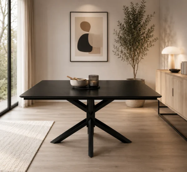 Ryan 160cm Rectangular Dining Table Black Legs | Criss Cross Legs | Modern Dining Tables Melbourne