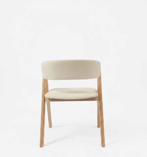 Nicole - Dining Chair, Pearl White PU and Natural Legs – view 5