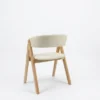 Nicole - Dining Chair, Pearl White PU and Natural Legs – view 4