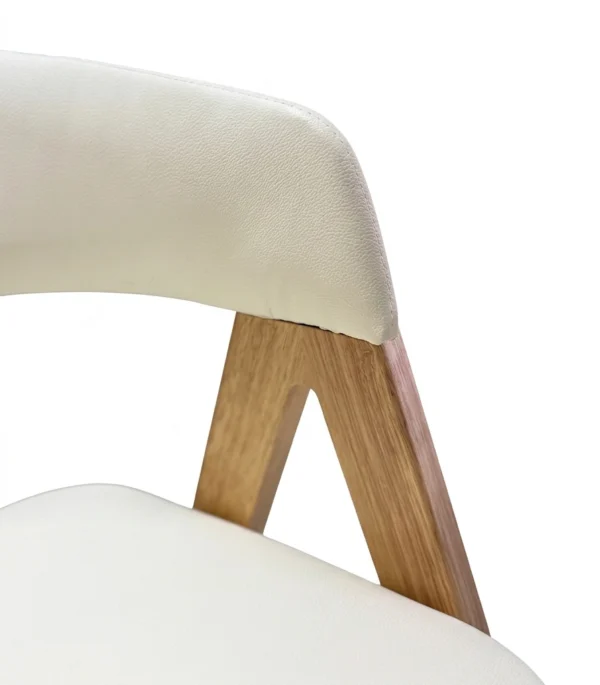 Nicole - Dining Chair, Pearl White PU and Natural Legs – view 7