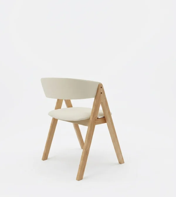Nicole - Dining Chair, Pearl White PU and Natural Legs – view 3