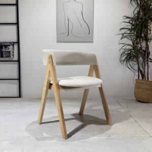 Nicole - Dining Chair | Natural Legs and Beige Fabric Seats