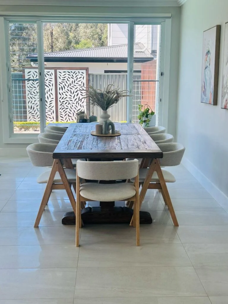 Nicole – Dining Chair | Pearl White PU and Natural Legs