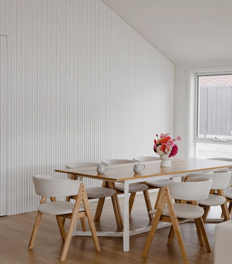 Nicole – Dining Chair | Pearl White PU and Natural Legs