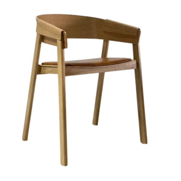 Stacey Dining Chair | Cognac PU Seats | Natural Wood