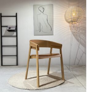 STACEY - Dining Chairs | Cognac PU Seats | Natural Wood