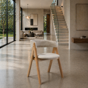 Nicole - Dining Chair | Natural Legs and Beige Fabric Seats