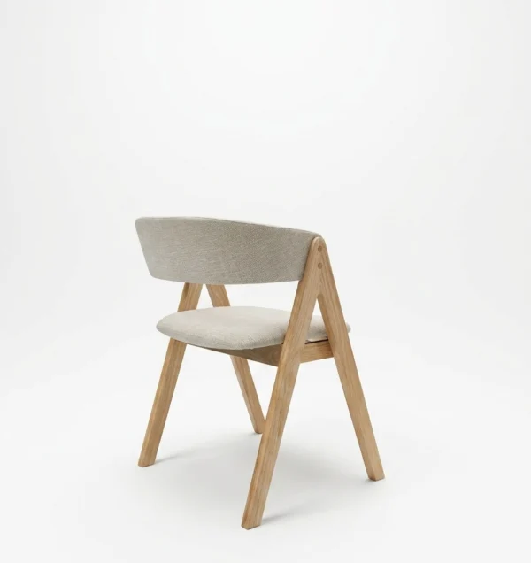Nicole - Dining Chair, Natural Legs and Beige Fabric Seats – view 5