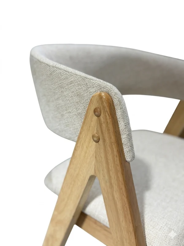 Nicole - Dining Chair, Natural Legs and Beige Fabric Seats – view 7