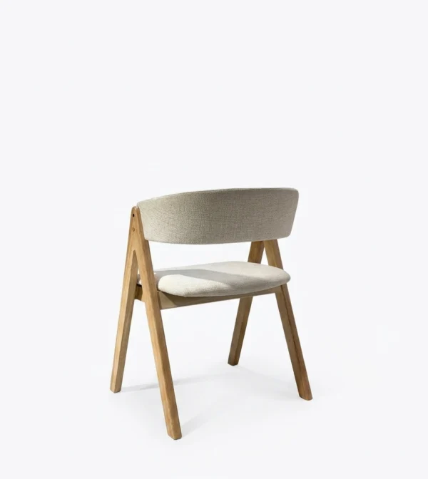 Nicole - Dining Chair, Natural Legs and Beige Fabric Seats – view 4