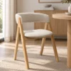 Nicole - Dining Chair, Natural Legs and Beige Fabric Seats