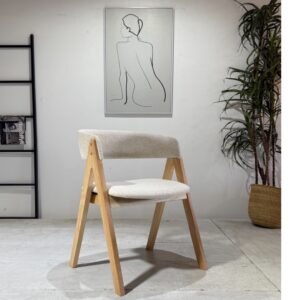 Nicole - Dining Chair | Natural Legs and Beige Fabric Seats