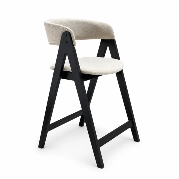 Nicole – Bar Stool | Beige with Black Legs