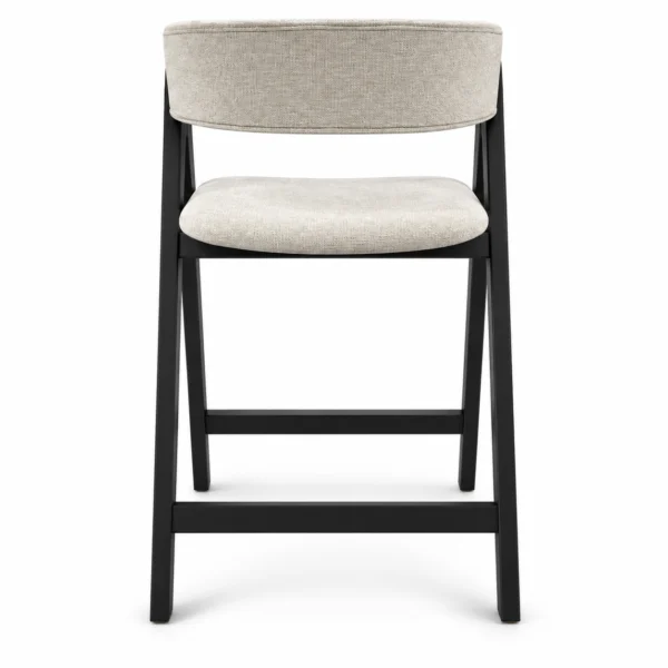 Nicole – Bar Stool | Beige with Black Legs