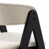 Nicole – Bar Stool | Beige with Black Legs