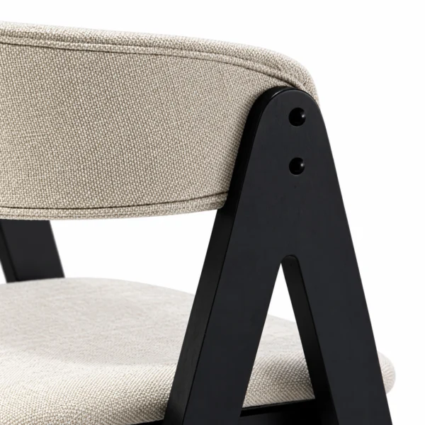 Nicole – Bar Stool | Beige with Black Legs