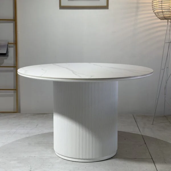 Marina – Round Dining Table | Ceremic White Top
