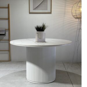 Marina - Round Dining Table | Ceremic White Top
