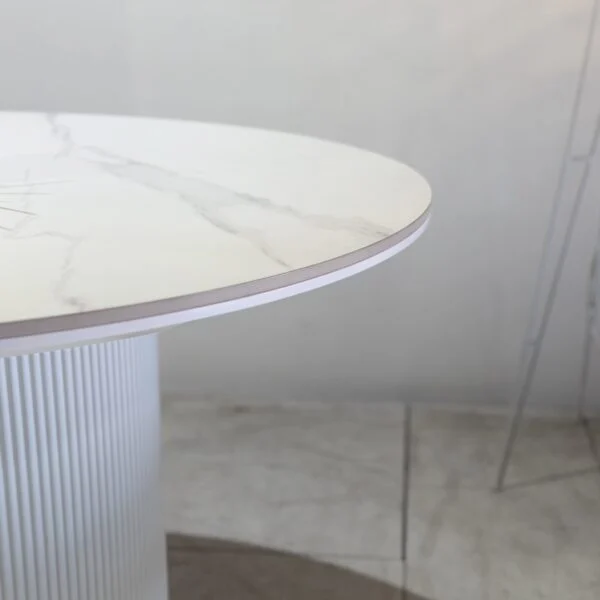 Marina – Round Dining Table | Ceremic White Top