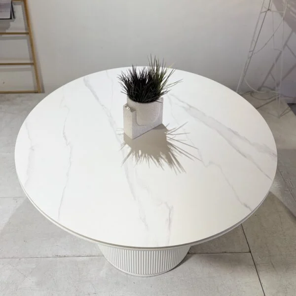 Marina – Round Dining Table | Ceremic White Top