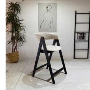 Nicole - Bar Stool | Beige with Black Legs