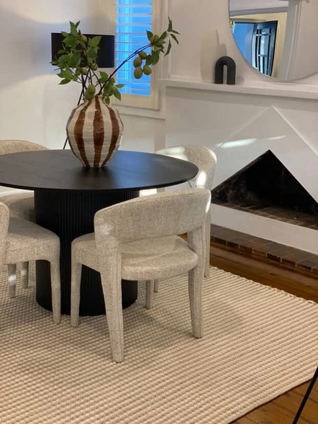 Marina 150cm Black Round Dining Table | Modern Dining Tables Melbourne