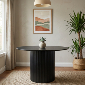 Marina - 120 cm l Round Dining Table | Black